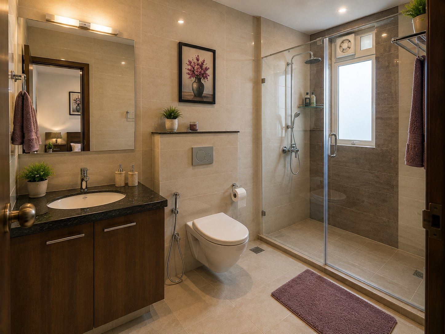 3 BHK बाथरूम - Akaay Buildtech
