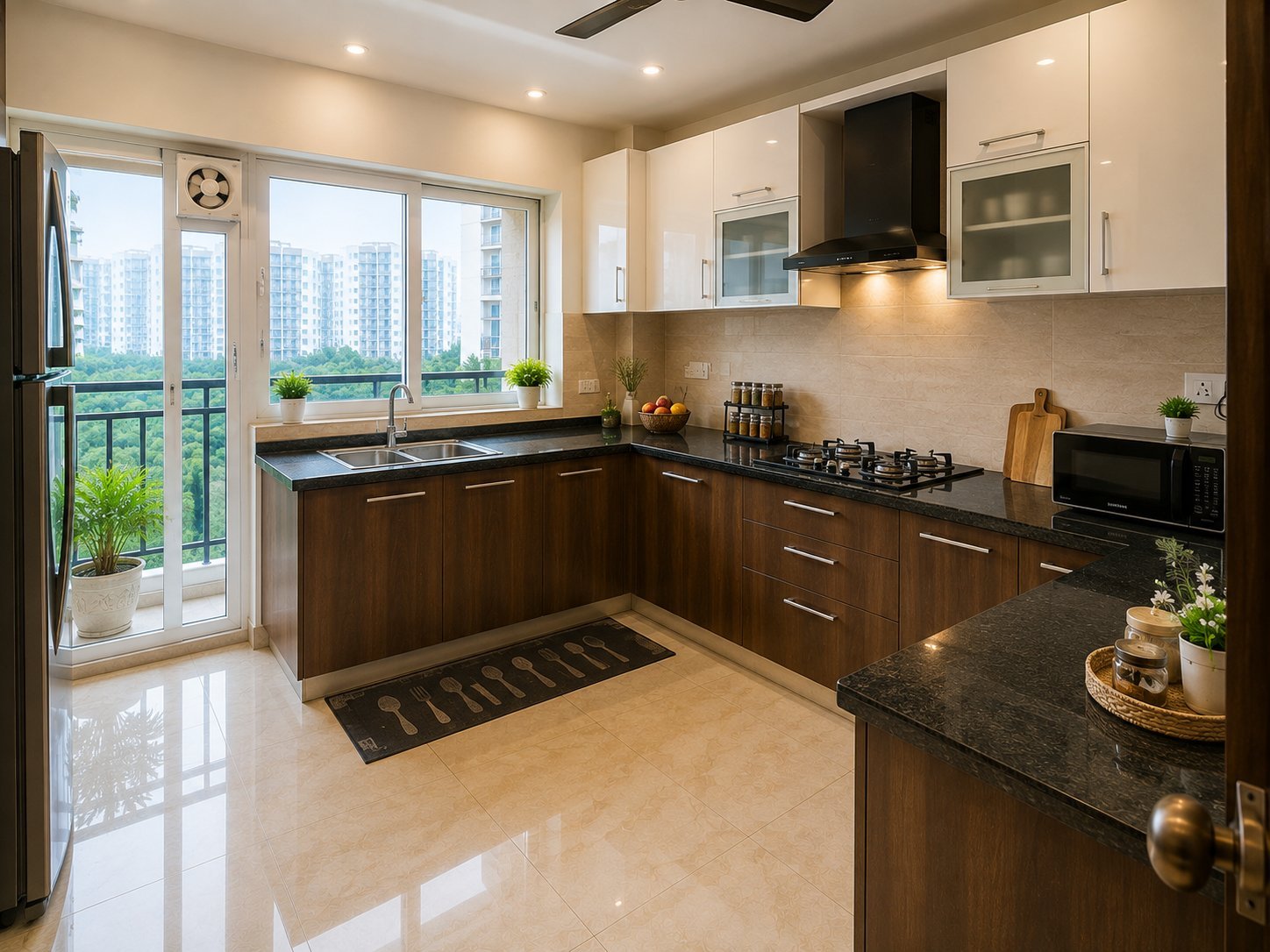 3 BHK किचन - Akaay Buildtech